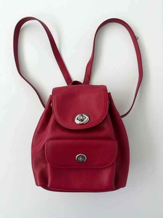 Coach Handbags - Coach Red Mini Turnlock Rucksack Backpack